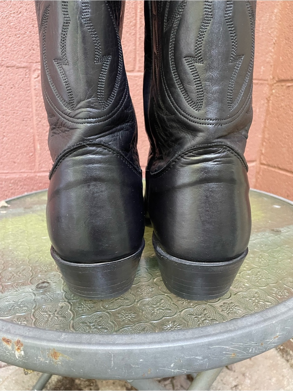 Nocona Vintage Black Cowboy Boots Size 10.5 - Picture 13 of 14